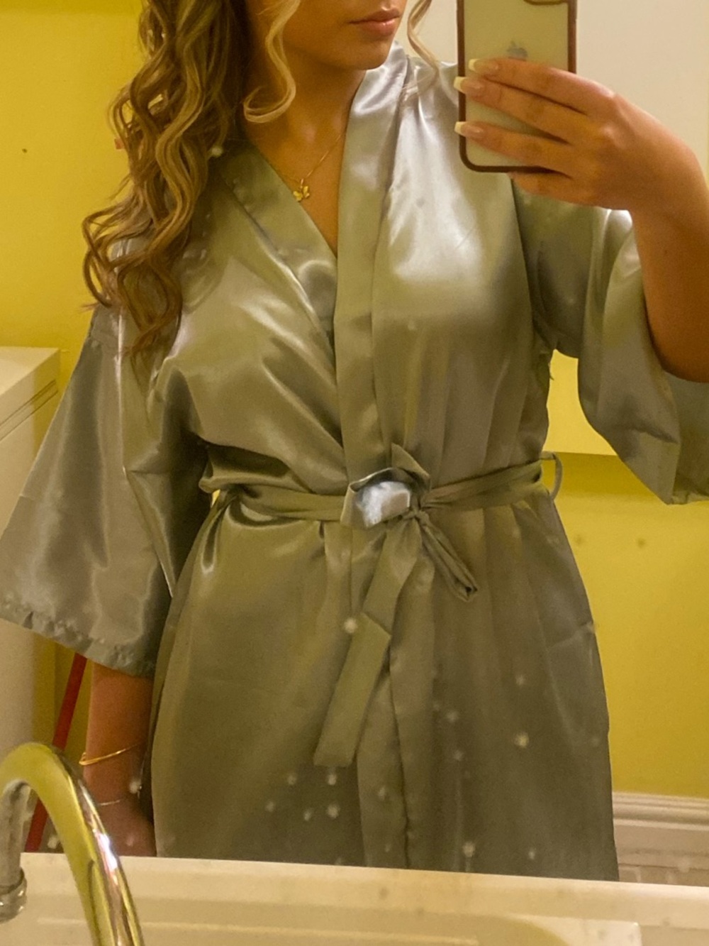 Satin Sage Green Robe